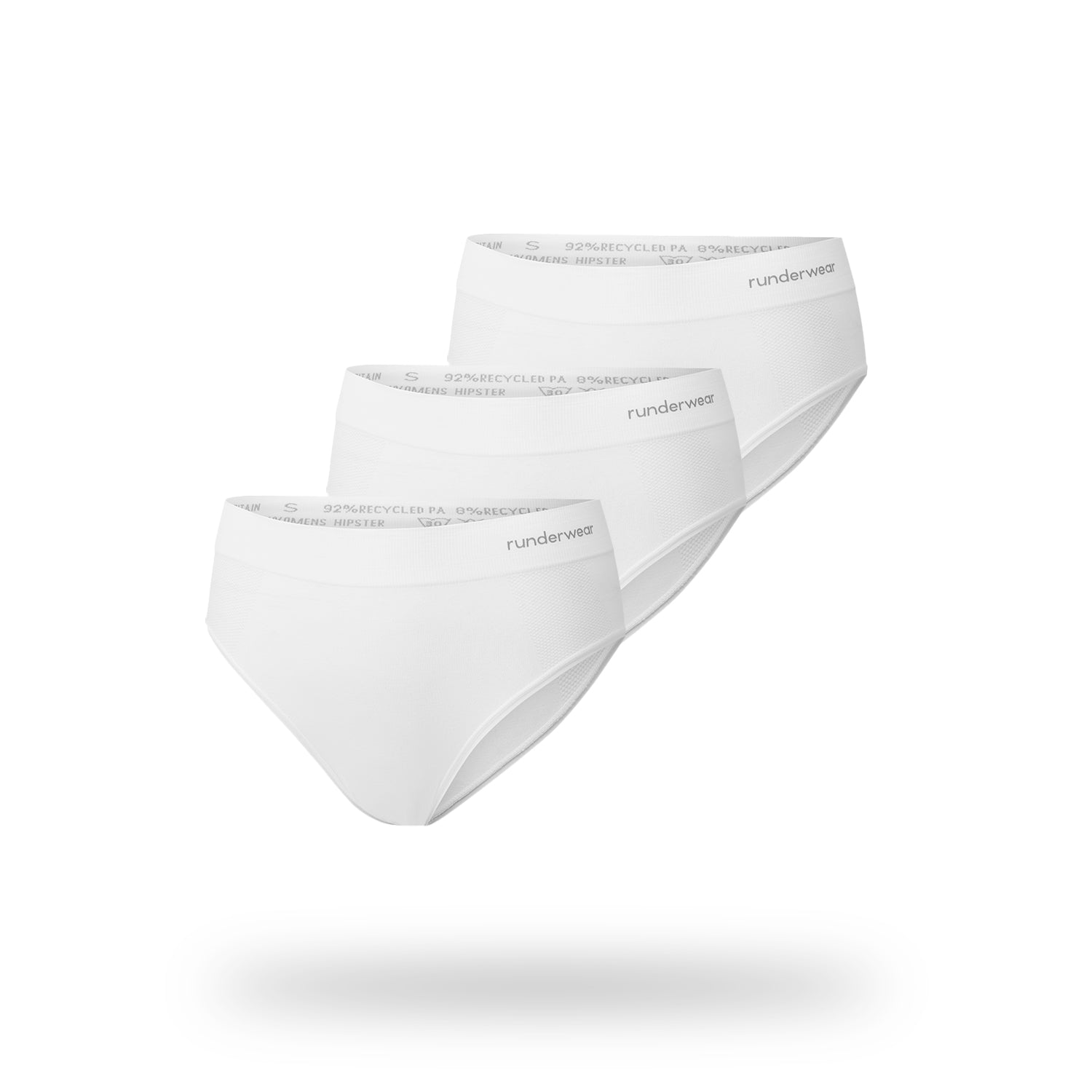 Women's Running Hipsters - White (multibuy x3)