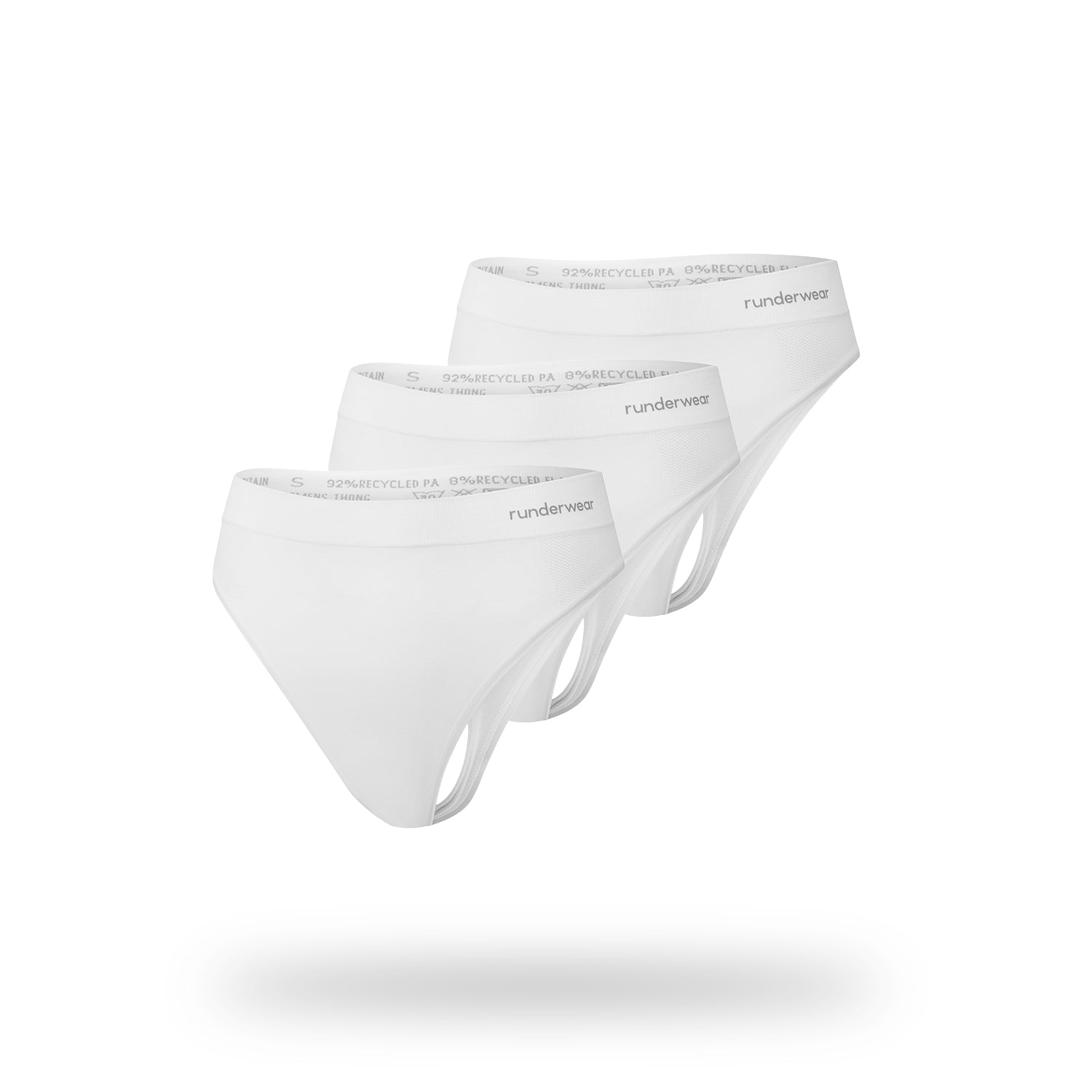 Women's Running Thongs - White (Multibuy x3)
