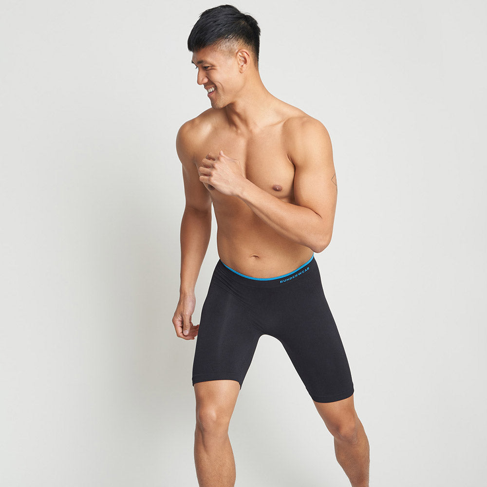Men's Runderwear Long Boxer - Black - Sported