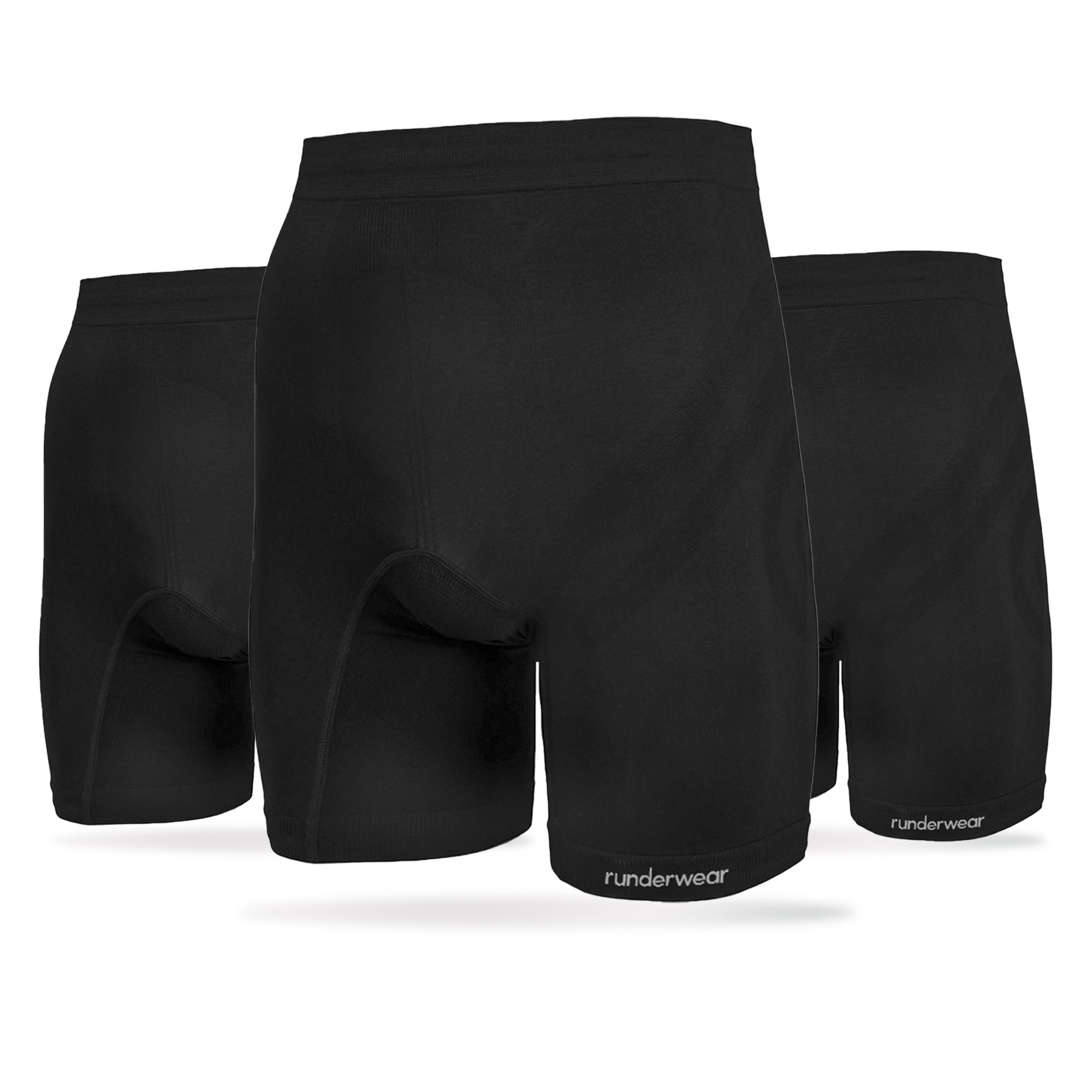 Men's Long Running Boxer - Black (Multibuy x3)