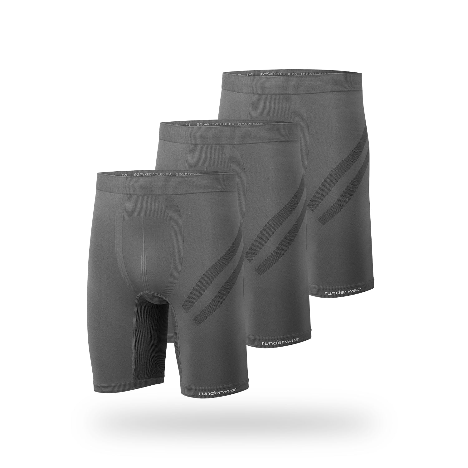 Men's Running Long Boxer- Grey (Multibuy x3)
